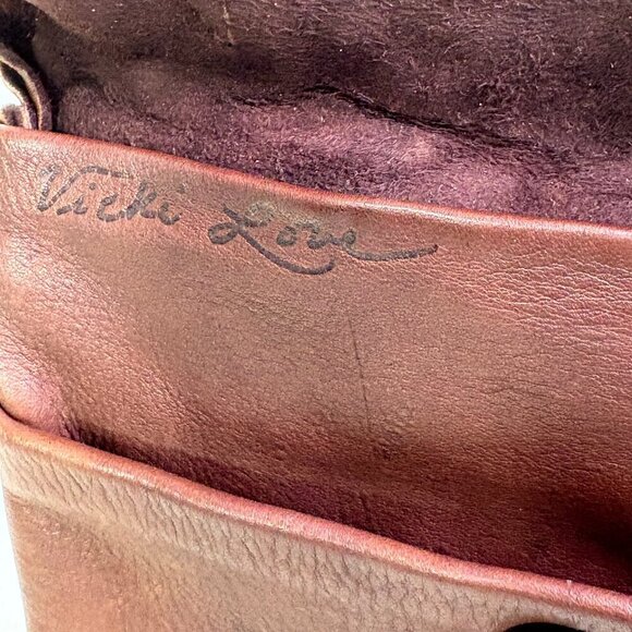 VICKI LOVE Boho Artisan Handmade Leather Crossbody Purse Bag Rose Fringes - Picture 3 of 16